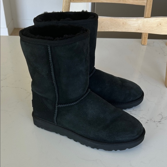UGG Classic Black Sheepskin Boots - Picture 2 of 5